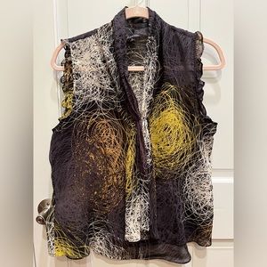 Gianetta printed sleeveless blouse, size PL